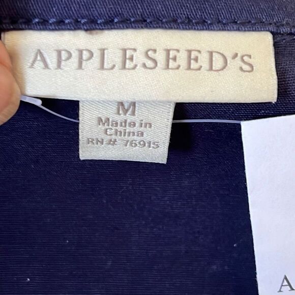 NWT Appleseed’s Navy Blue Button Up Cargo Jean Style Jacket Women’s Medium - Picture 8 of 9